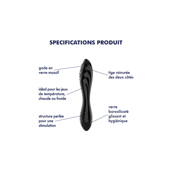 Gode en verre noir haute qualité Dazzling Crystal 1 Satisfyer 